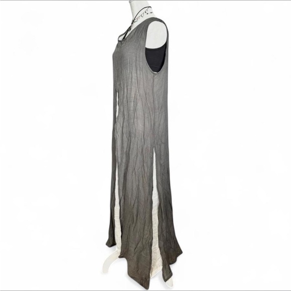 Boho Joli Grey Linen-esque Maxi Dress Size Medium - Picture 5 of 7